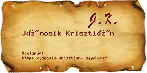 Jánosik Krisztián névjegykártya